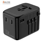 65W GaN  4-Port Fast Charging universal travel Adapter, 3 Type-C High-Power Travel Socket with HUB Converter